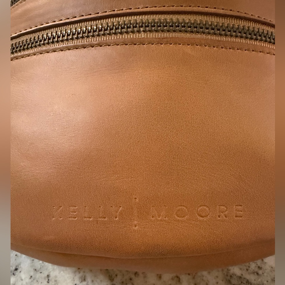 Kelly Moore Cognac Leather Crossbody Belt Bag - Picture 2 of 4